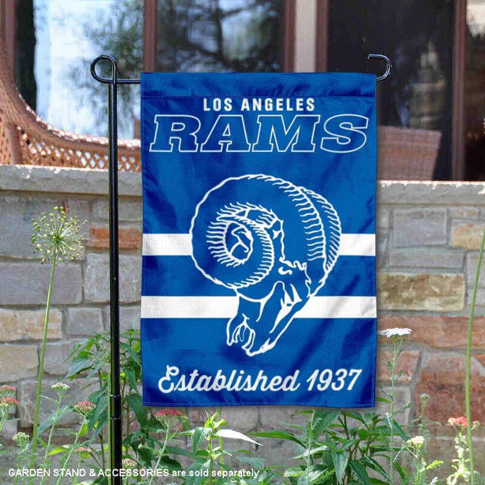 Rams Throwback Retro Vintage Garden Flag Double Sided Banner - Image 2