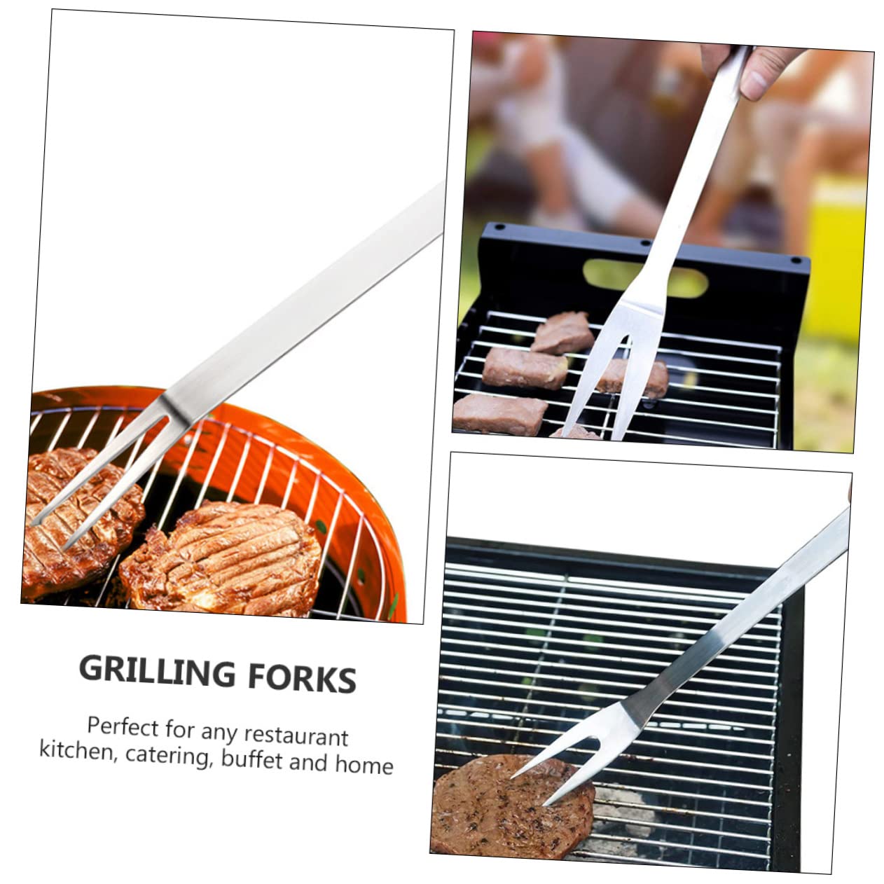 Toddmomy 4pezzi Forchette Barbecue Inossidabile Utensili Per Grigliate e Arrosti Per e Design