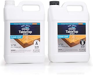 TotalBoat Table Top Epoxy Resin Kit - 2 Gallon Crystal Clear Epoxy with High Gloss & UV-Resistance - Easy 1:1 Ratio for Bar and Table Coating, Woodworking, and Resin Art Casting