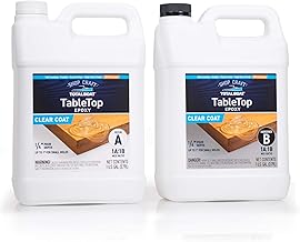 TotalBoat Table Top Epoxy Resin Kit - 2 Gallon Crystal Clear Epoxy with High Gloss & UV-Resistance - Easy 1:1 Ratio for Bar and Table Coating, Woodworking, and Resin Art Casting