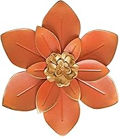 Vista 9 de Decoración de pared de flores de metal, escultura floral rústica moderna de 10 pulgadas, colgante de pared de hierro envejecido, decoración