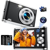 Macchina Fotografica Digitale con Scheda da 32GB, 4K Doppia Fotocamera Compatta 48MP