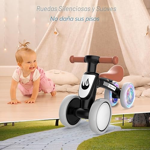 Miniatura 6 de Bicicleta de equilibrio para bebés con iluminación colorida de WETIFY para niños de 1 año, regalos para niños, bicicleta de equilibrio para niños