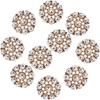 VILLCASE 10 Pçs Fivela De Pérola Botões De Metal Decoração Retrô Cogumelos Decoração De Metal Botões De Costura Botões De Noiva Pérola Botões Meia Pérola Botões De Roupas DIY Botão De