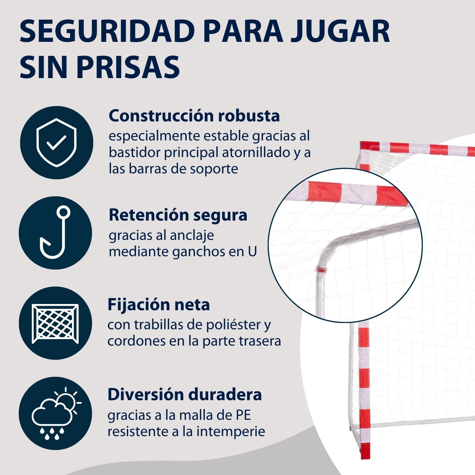 HUDORA Portería de fútbol Allround 300 - Portería de fútbol para niños y Adultos Resistente y Estable - Tablero de GOL de Balonmano para Actividades recreativas y Entrenamiento al Aire Libre.