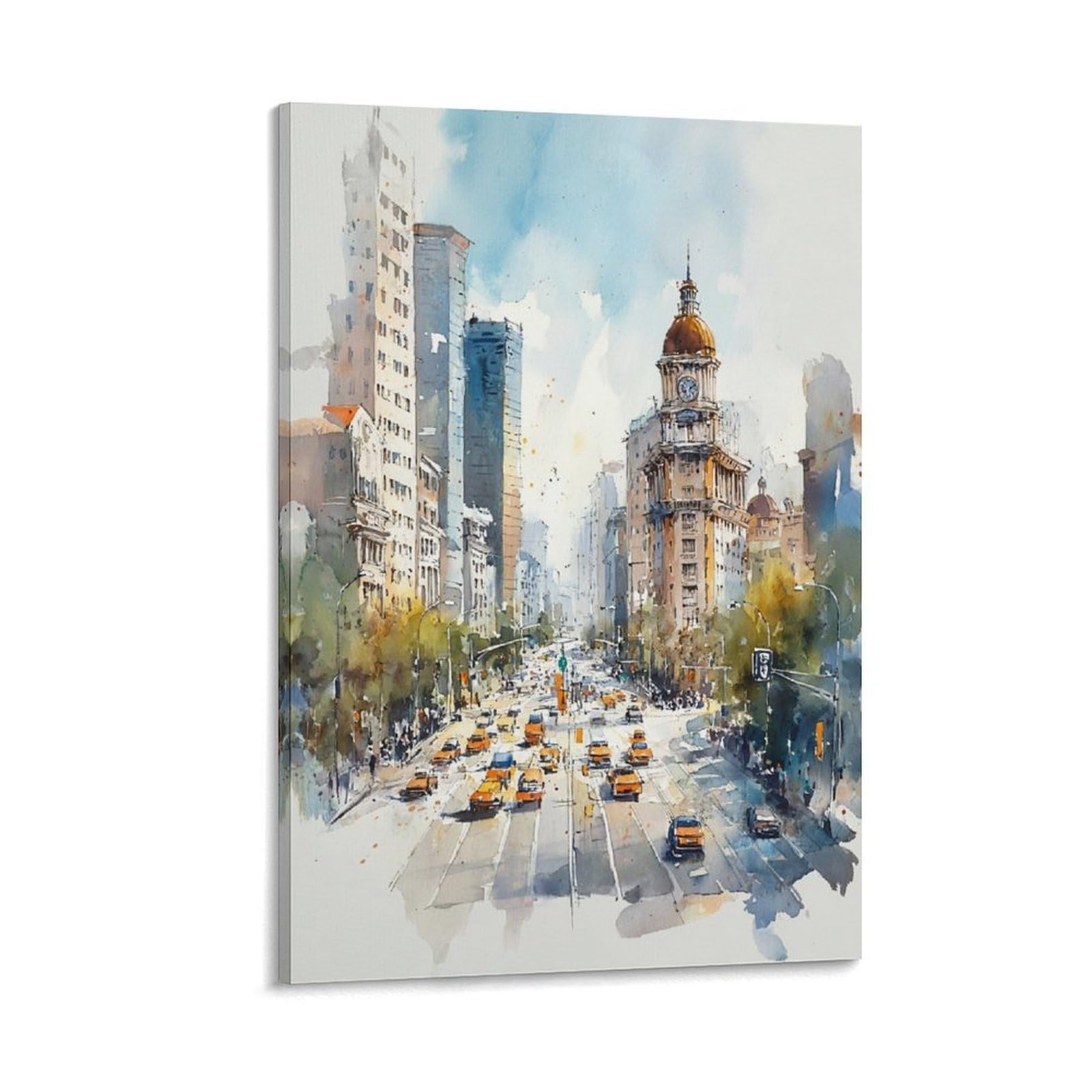 LCYNNH Seattle Custom Personalised 20x30inch(50x75cm) Vintage Travel Poster Watercolor Canvas Art