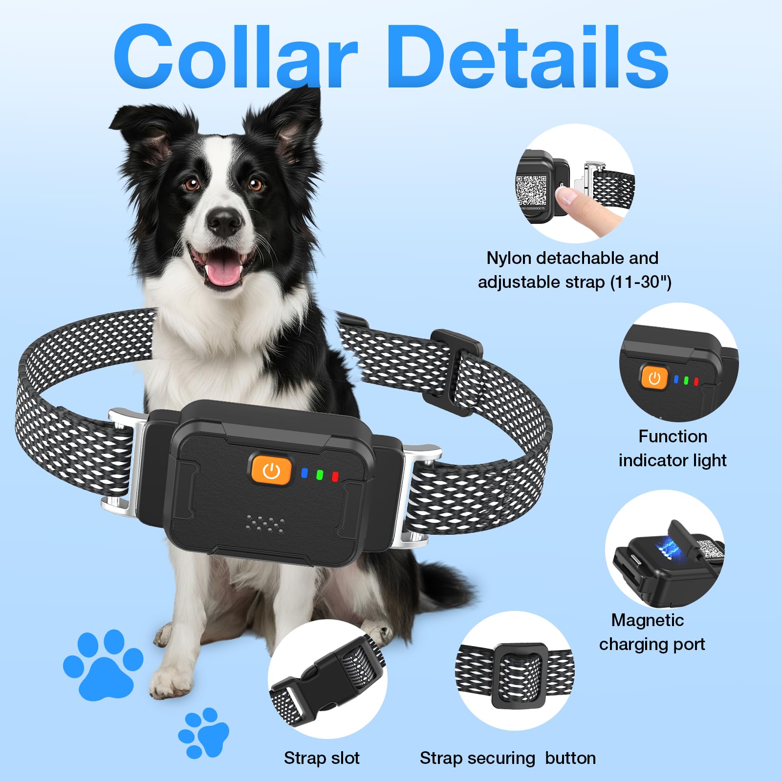 Valla eléctrica para perro, collar de perro con valla virtual inalámbrica, collar inteligente para perro con GPS | AOZOOM Rastreador GPS para mascotas con aplicación, cercas irregulares personalizadas, localizador de mascotas, color negro