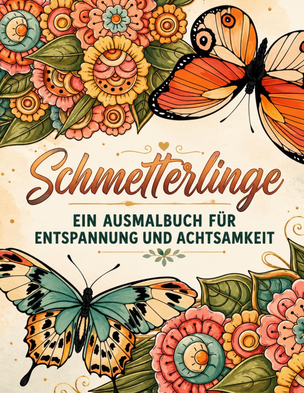 Schmetterlinge Malbuch für Entspannung & Achtsamkeit Schmetterlingsmalbuch für Erwachsene Ausmalbuch: Schmetterlinge, Blumen & Naturmotive für Entspannung, Achtsamkeit und Stressabbau