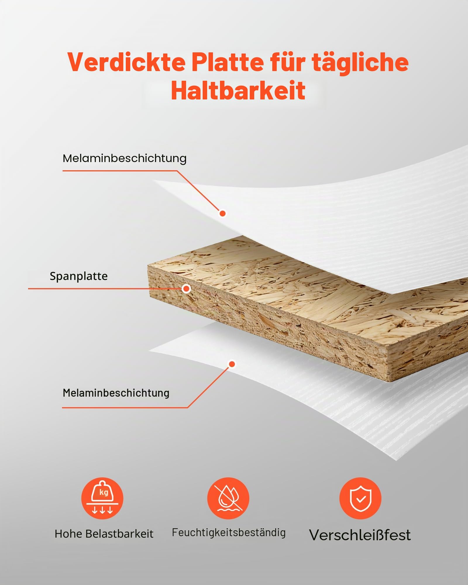 VEVOR Empfangstheke 127,5 cm Lang, Rechteckige Rezeptionstheke mit Lichtleiste & 3 Schubladen & Stauschränken, Empfangstresen für Kasse Lobby Schönheitssalon Büro Hotel, Verkaufstheke Bürotheke