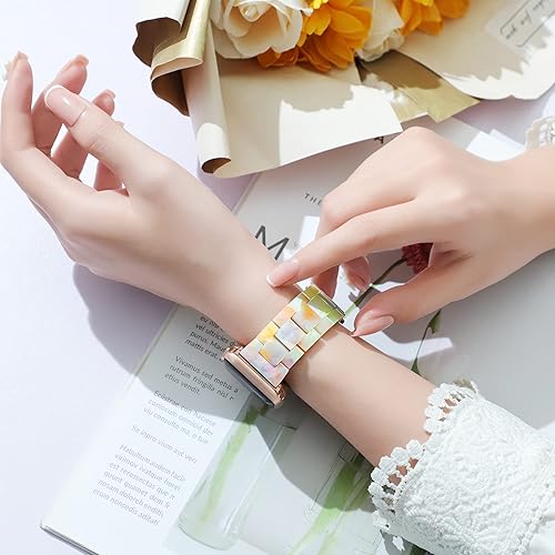 Vista 18 de Correas de resina para iWatch Series Ultra 8 7 Starlight compatibles con Apple Watch Series Ultra 8 7 Series 6 SE 5 4 3 2 1 1.496 in/1.575 in/1.614