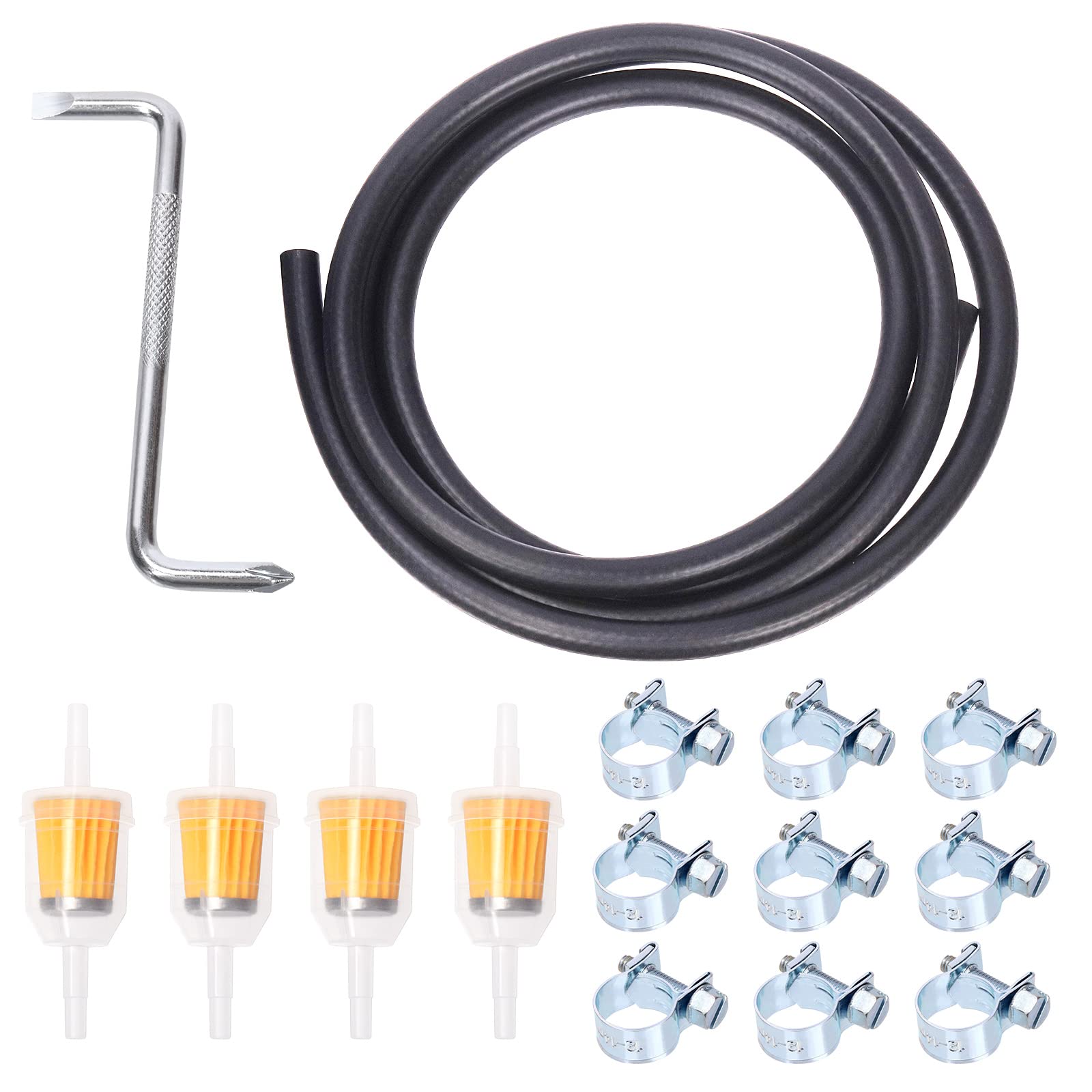 Tubo Diesel Tosaerba Moto Trattore Tubo Benzina 5mm 3 Metri Con Filtri - Kit Carburante Per Tosaerba, Moto, Trattori E Piccoli Motori Kit Tubo Carburante Piccoli Motori