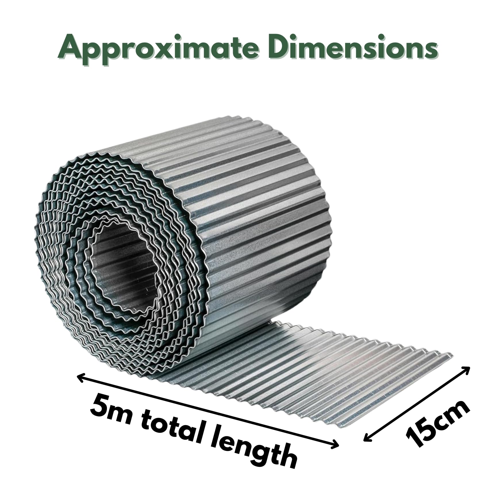 Garden Mile Metal Garden Border Edging 5m, Heavy Duty Galvanised Steel Lawn Edging 15cm - Image 3