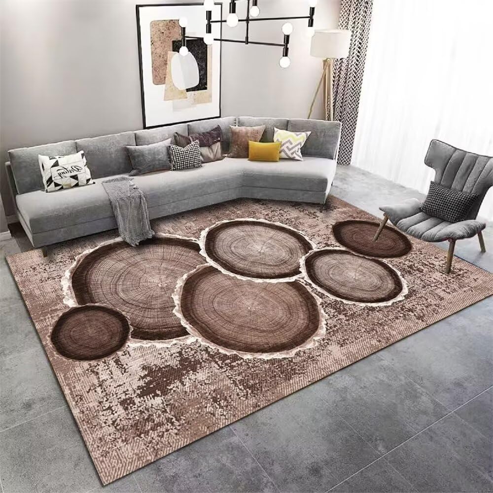 Tapis protection sol marron 80x150cm pour chambre garçon et couloir moderne