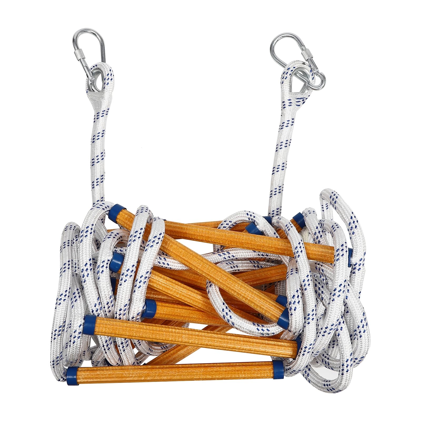 Échelle de secours portable pour balcon - 6 m - Avec 2 crochets - Réutilisable - Pour fenêtre et balcon - Échelle de corde