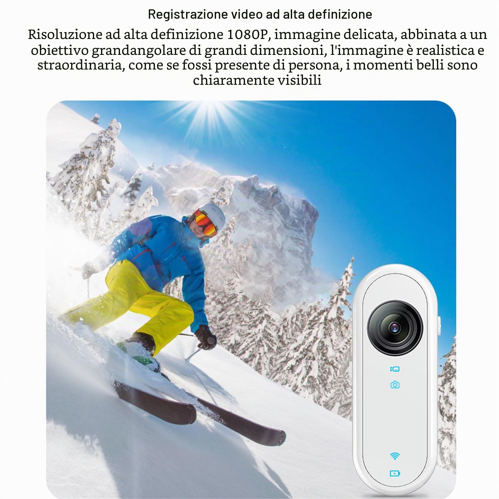Videocamera per Vlogging WiFi 1080P, POV a Mani Libere Mini Action Camera Stabilizzazione EIS, Montaggio Magnetico Ovunque Mini Body Camera per Moto [con Copertura in Silicone