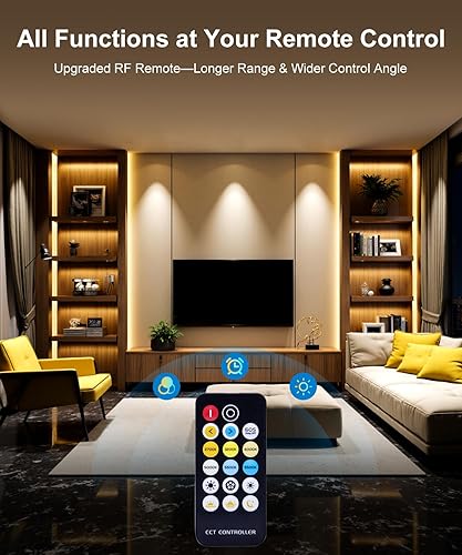 Miniatura 5 de Fussion COB - Tira de luz LED de 16.4 pies, luces LED blancas cálidas para dormitorio, ultra brillante de 24 V con control remoto, iluminación