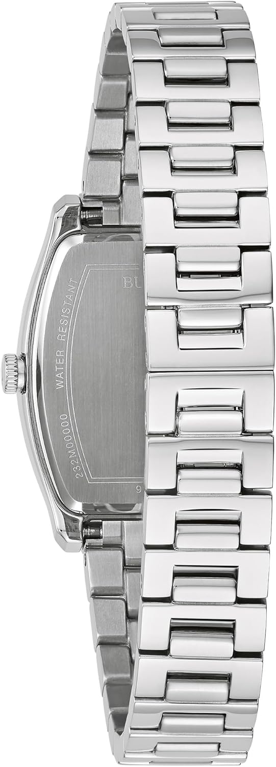 Bulova Ladies Dress Classic Diamond 3-Hand Quartz Watch, Stainless Steel Bracelet, 26x35mm Case - Image 3