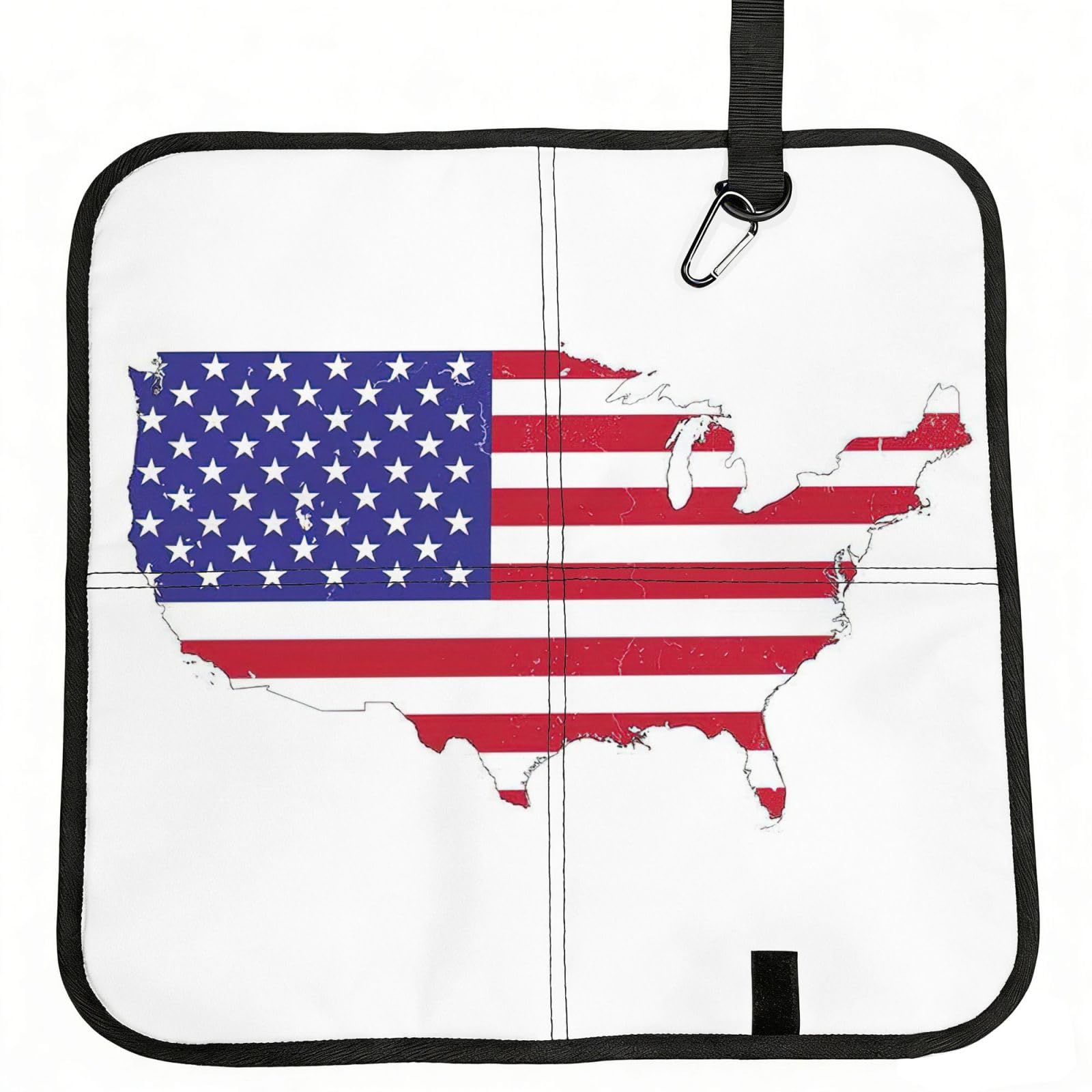 bghdfa Usa Flag Map Print Outdoor Sitting Mat Waterproof Oxford Cloth Seat Cushion Folding Foam Camping Seat For Picnic