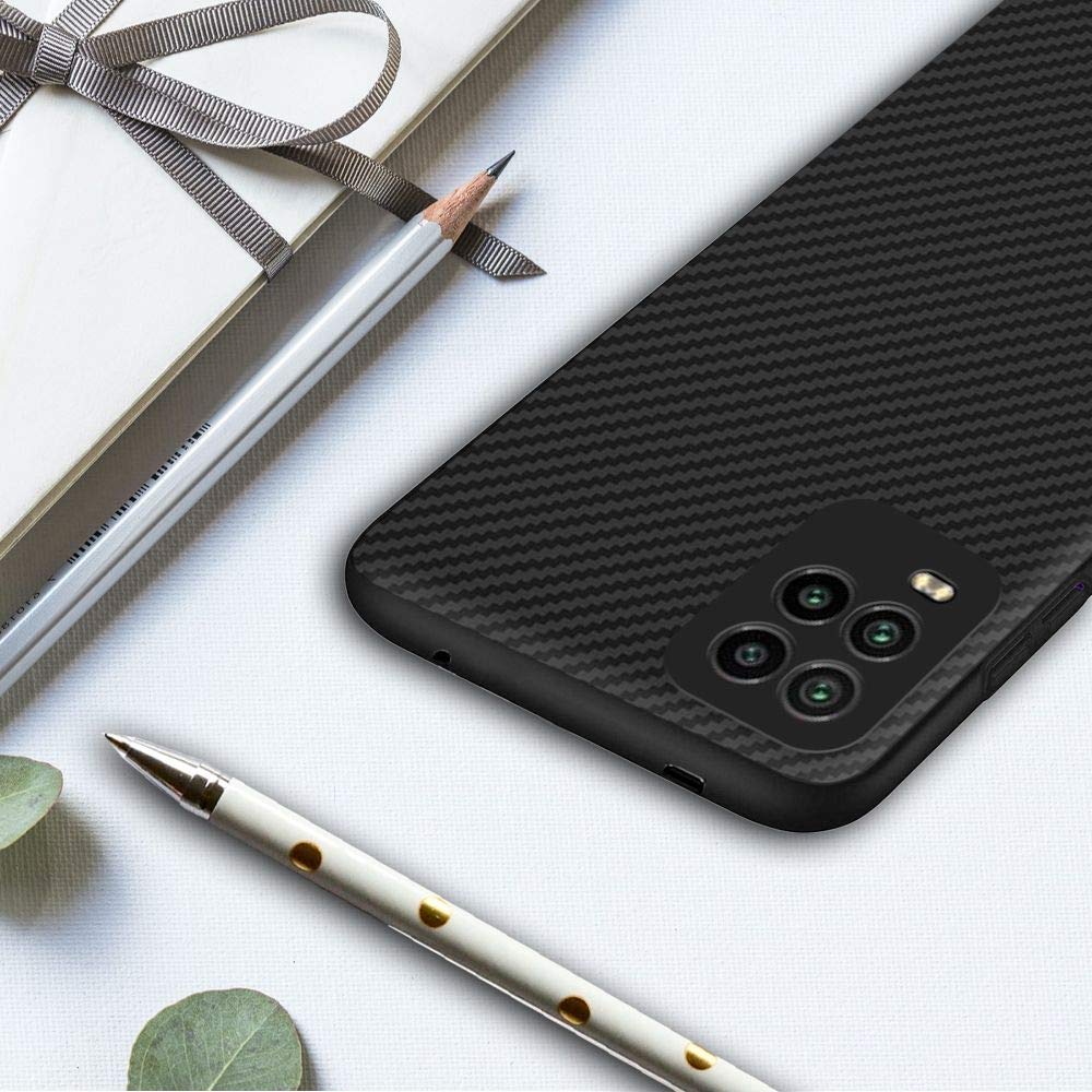 EbestStar Cover Per Xiaomi Mi 10 Lite In TPU Con Effetto Carbonio E Vetro Temperato 9H Incluso