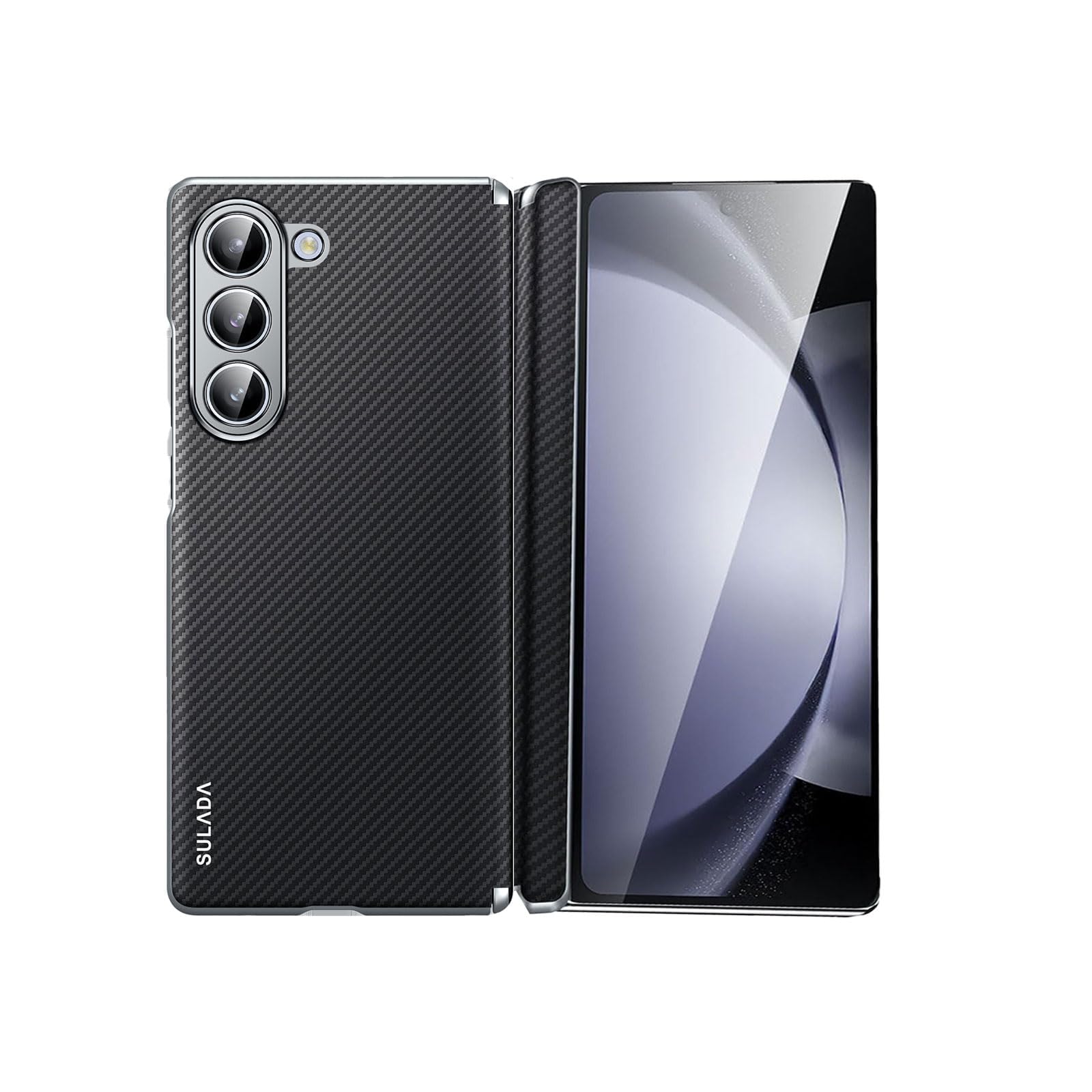 Hepiide Compatible with Samsung Galaxy Z Fold 6 Phone Case, Built-in Magnetic Ring, Ultra Slim Rigid PC Protective Case, Wireless Charging Scratch and Shock Resistant Protective Case(Black)