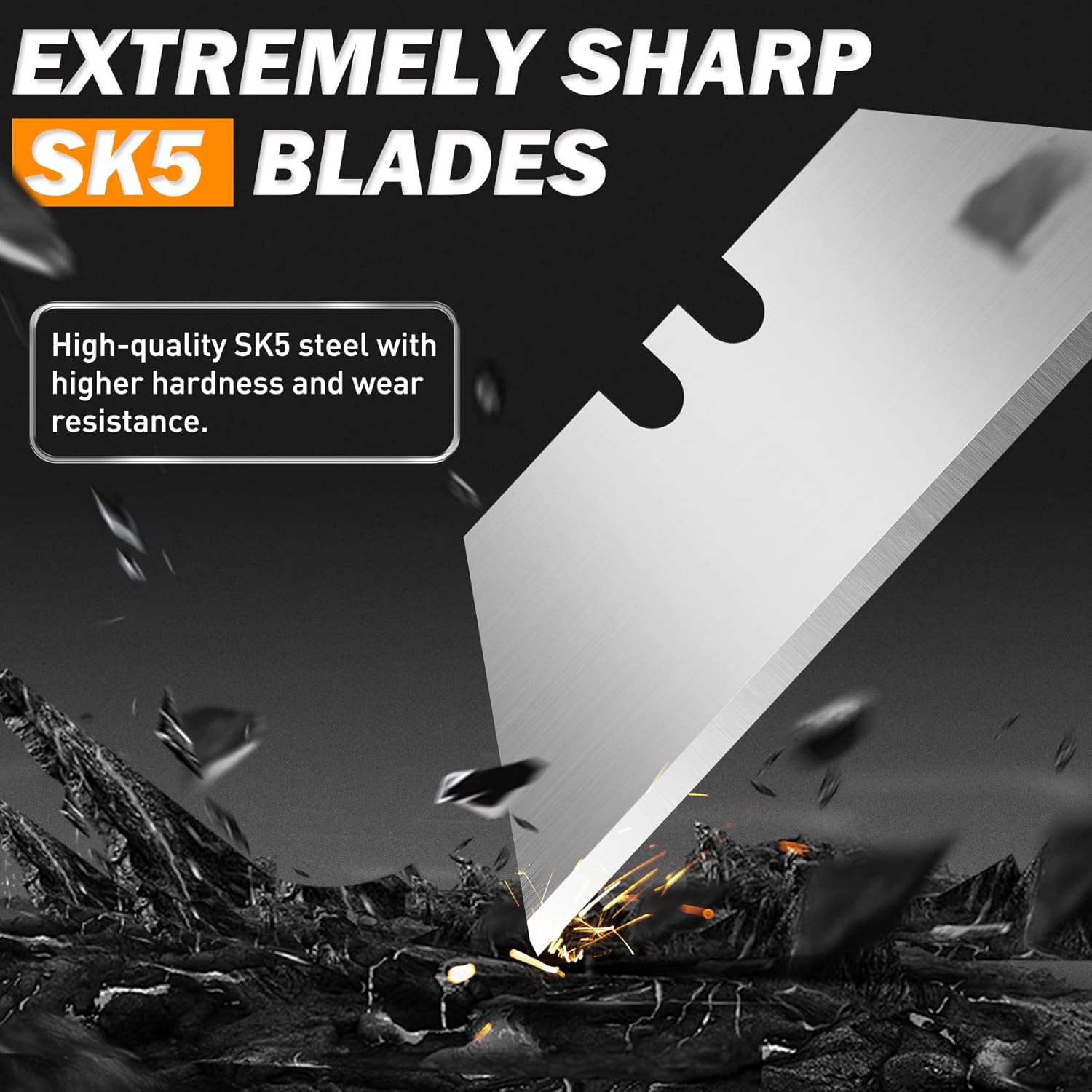 DIYSELF 4 Pack Box Cutters, Utility Knife with 10 Pcs Blades, Box Cutter Heavy Duty for Carpet, Cardboard, Vinyl, and Paper, Sharp Razor Knife, Package Opener, Box Cutter Retractable