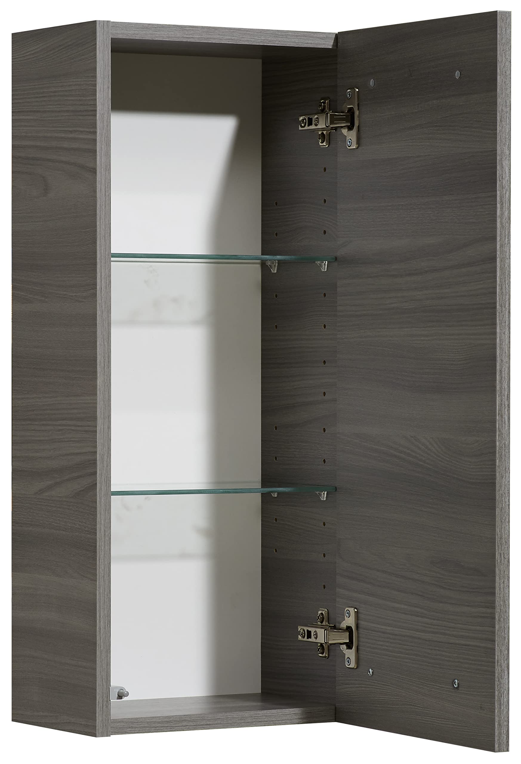 Pelipal Badezimmer Hängeschrank Quickset 912 in Sangallo Grau quer, 30 cm breit | Bad Wandschrank mit 1 Tür und 2 Einlegeböden