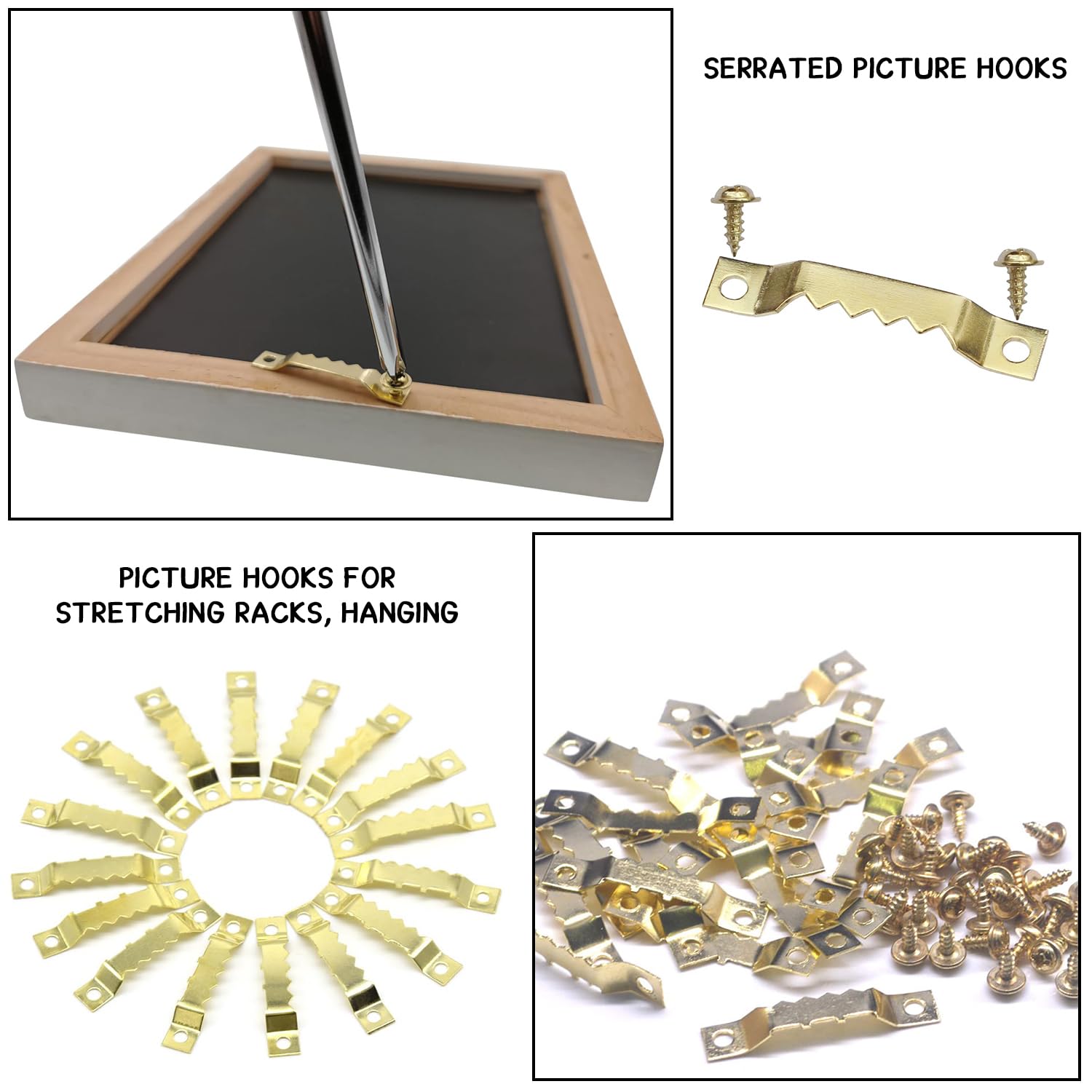 Kit 3 Ganci Per Quadro, Specchiera, Cornice, serie Oro STEMMA 3,3x1,8 cm | Leroy Merlin