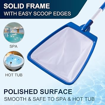 POOLAZA Handheld Pool Skimmer & Larger Capacity Pool Net Skimmer