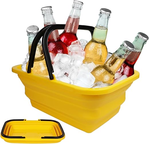 Collapsible Compact Bucket with Handle 10L(2.6 Gallon) Portable Water Bucket,Outdoor Multiuse Foldable Water Pail for Car Window Cleaning, Camping, Washing Dishes, Picnic, Fishing