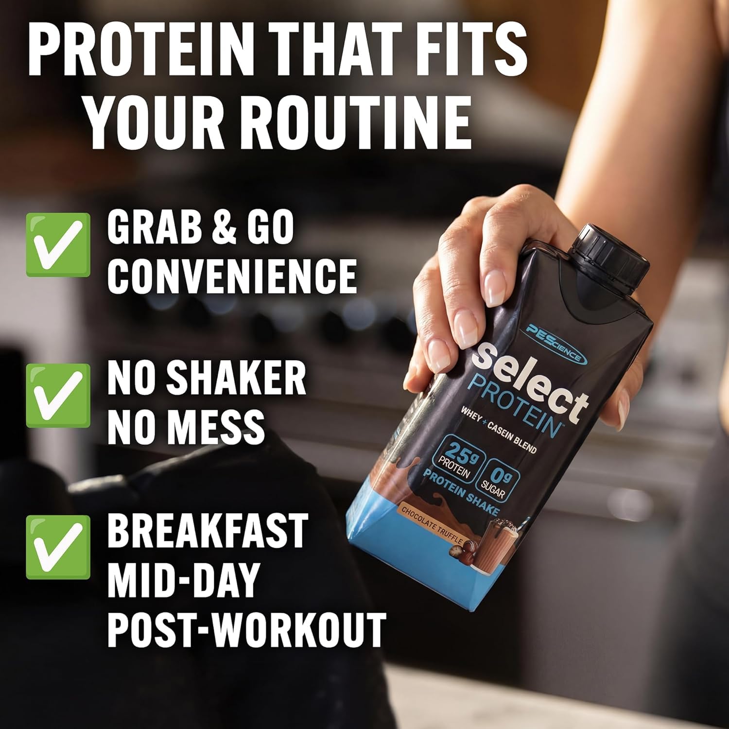 PEScience Select Protein Shake RTD, Chocolate Truffle, Pack of 12 — Amazon image 4