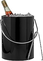Vista 4 de Cubo de hielo aislado de 5 cuartos de galón de doble pared negro con pinzas de hielo y abridor de botellas