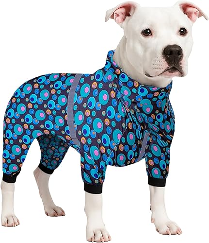 LovinPet PJS - Overol para perro, para el cuidado de heridasrecuperación quirúrgica, camisa para aliviar la ansiedad, pijamas para perros, estampado