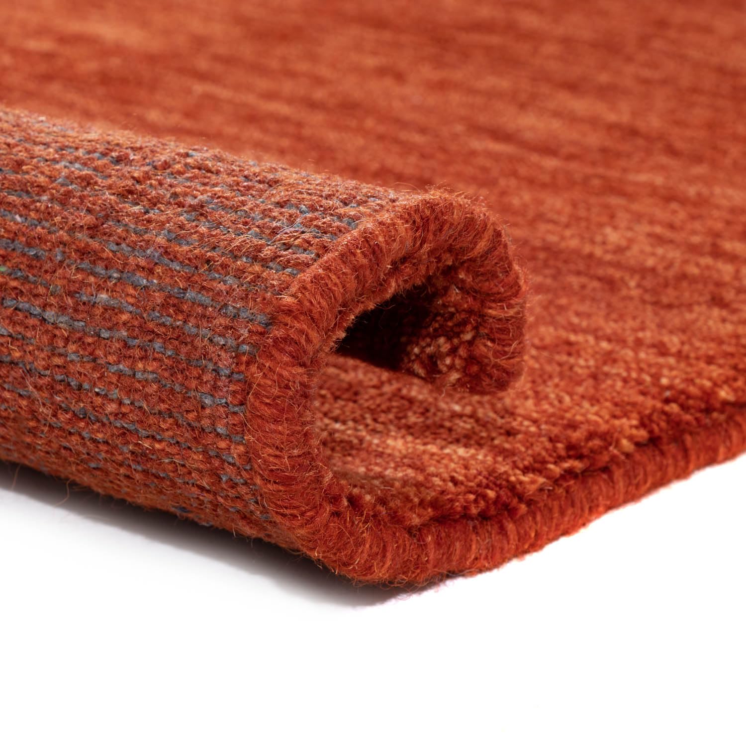Morgenland Indo Gabbeh Naturals Teppich Handgewebt 100% Schurwolle Einfarbig Dunkelcamel 200 x 80 cm Läufer Flur, Schlafzimmer, Küche