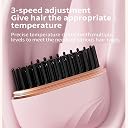 Mini Hair Straightener, Rechargeable Portable Hair Straightener Brush, Fast Heating Hot Comb for Home Travel Gift, 3-Speed Temperature Control, Anti Scald Shell, Lightweight and Portable (Pink) gallery image