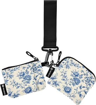 Mini Zip Around Wristlet Wallet Keychain Wallet for Women Travel Sports Outdoors Dual Pouch Wristlet Portable Coin Purse Small Wallets Vintage Floral