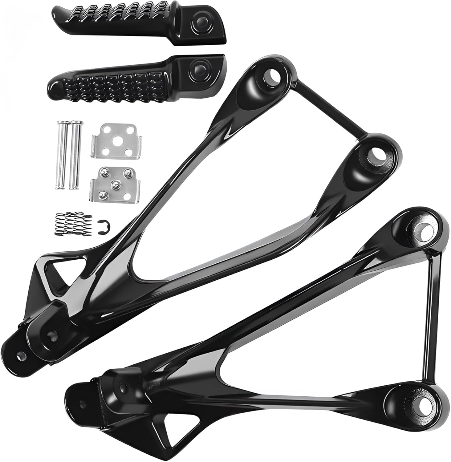 Motorcycle Rear Passenger Foot Pegs Bracket Compatible with Kawasaki Ninja ZX6R 2005-2008, ZX636 2005-2006 (Black)