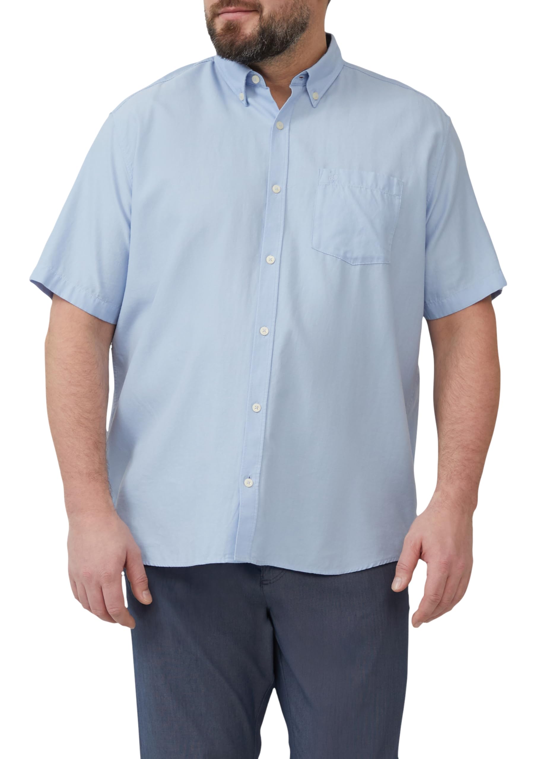 s.Oliver Regular Fit: Kurzärmeliges Twillhemd mit Button-Down-Kragen