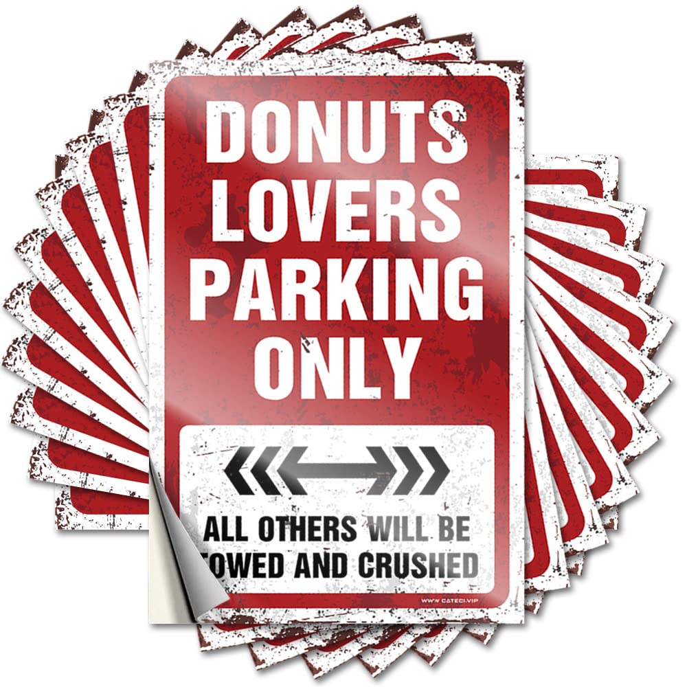 Quote Good Desk Decor for Men Wall Donuts Lovers Parking Only - No Residue Decals for Gamer(12X18CM)
