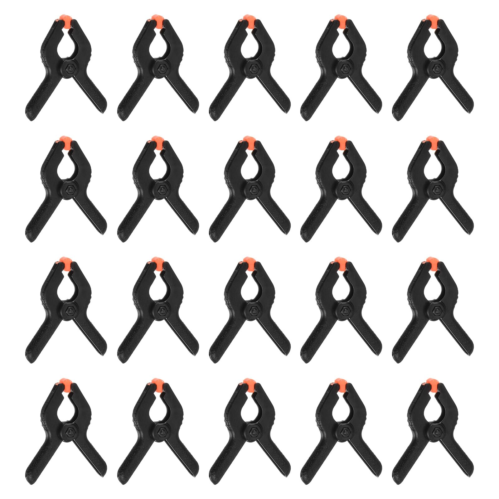 HARFINGTON 20Pcs Plastic Spring Clamps Heavy Clip 2.5" Professional Small Muslin Clamp for Backdrop, Wood Working, Photo, Craft