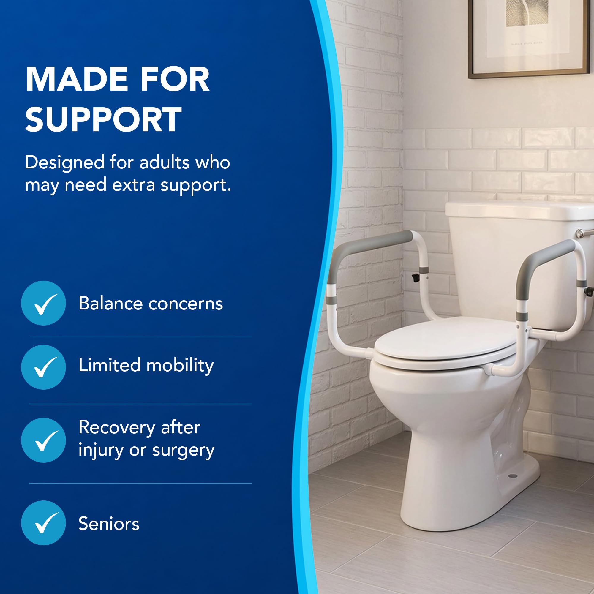 Toilet Safety Frame - Adjustable Grab Rail -5