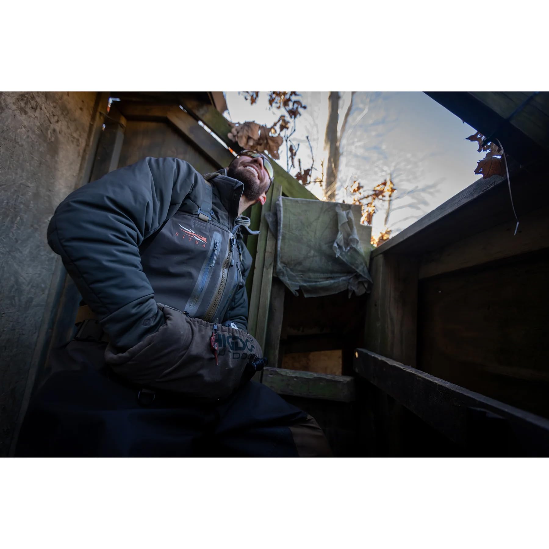Higdon Outdoors Stuff Muff Handwärmer/Rufsystem (MUD) | Fleece-gefütterter Muff mit Reißverschlusstaschen und einfachem Zugriff auf Anrufe für Wasservögeljagd