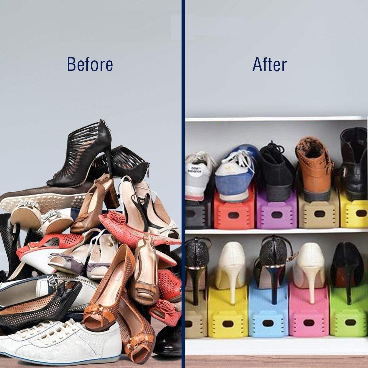 skyzone (Pack Of 6 Shoe Rack Durable Adjustable Shoe Organizer Footwear Support Space Saving Cabinet Closet Storage Shoe Stand Shoe Rack 1