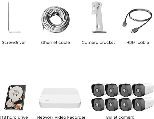 Miniatura 2 de Tenda Sistema de cámara de seguridad PoE de 4MP para exteriores, sistema de cámara de seguridad 4K NVR para el hogar con 8 cámaras IP PoE bala con