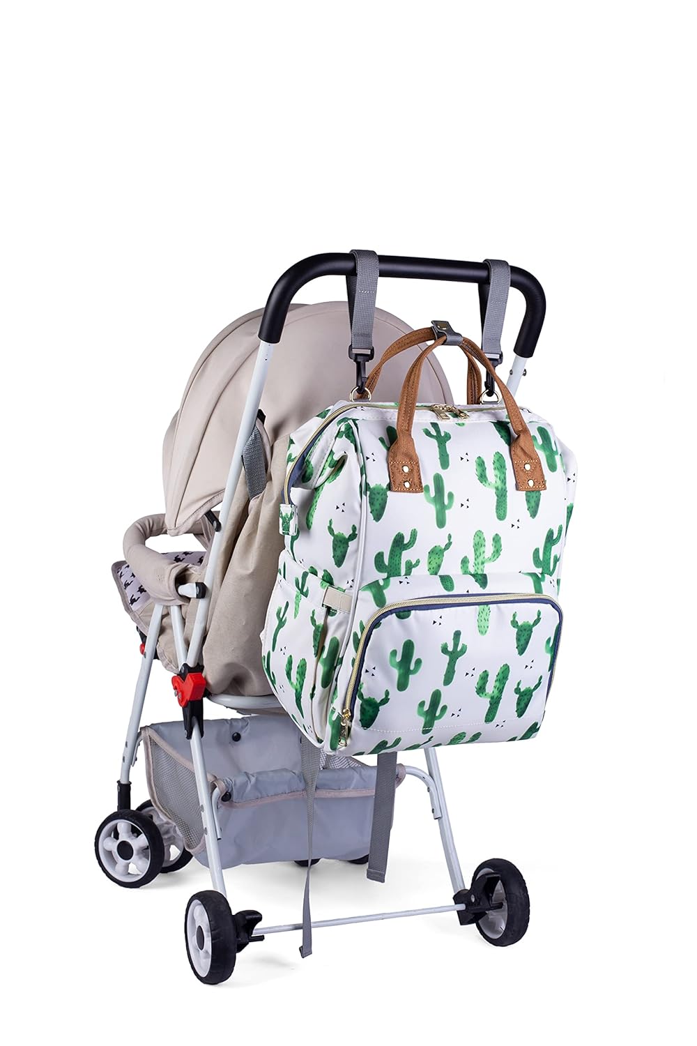 Starte Flower Baby Diaper Backpack with Stroller Straps Large Capacity Baby Bags for Fashion Mommy Maternity Nappy Bag Cactus image 7 of 8 B07X3GNRK7