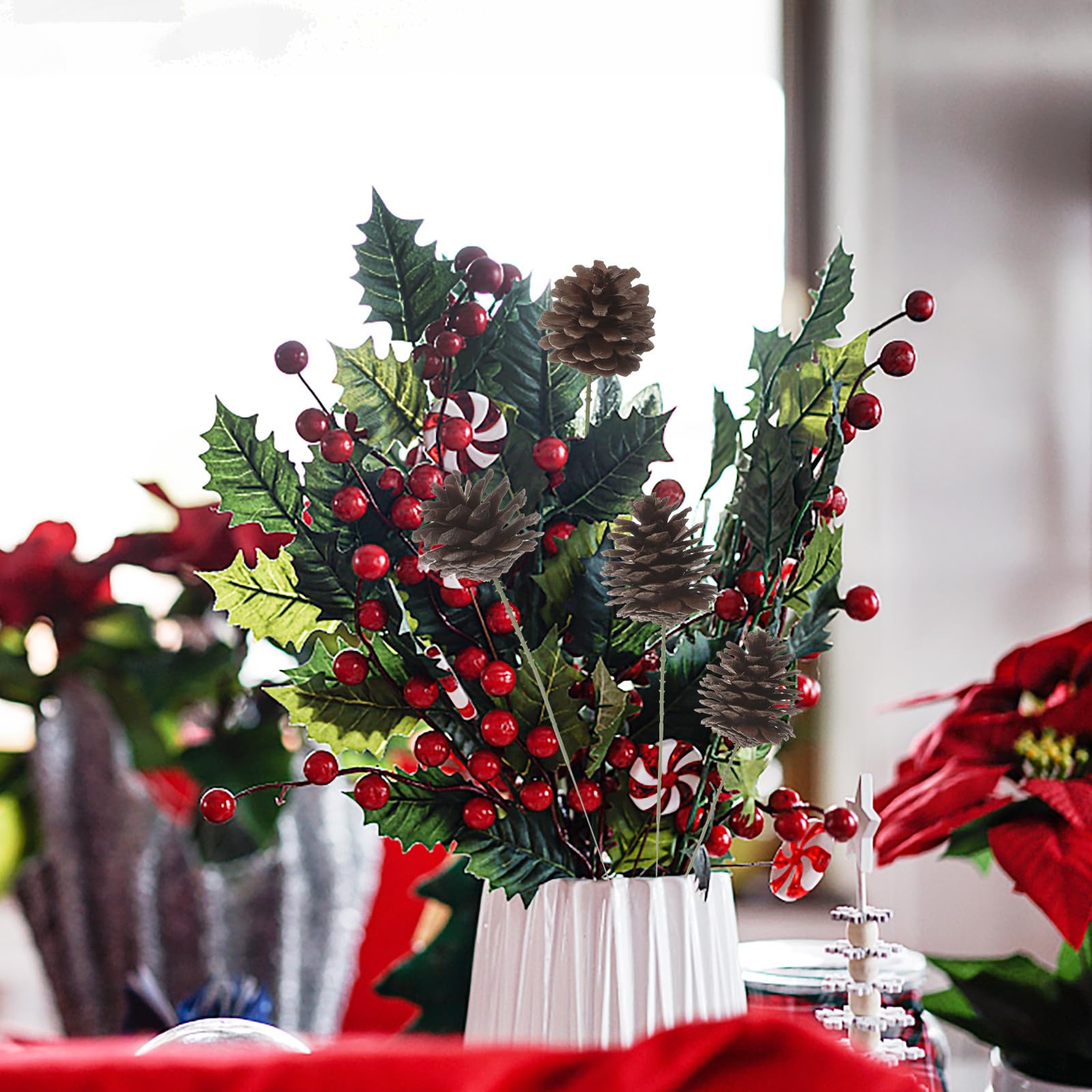 Beaupretty Accessoires Créatifs et Délicats et Décoration de Sapin de Noël Pommes de Pin Décoratives Lot de 20 en Bois et Fer Fêtes de Noël pour Hôtel et Fêtes de Noël
