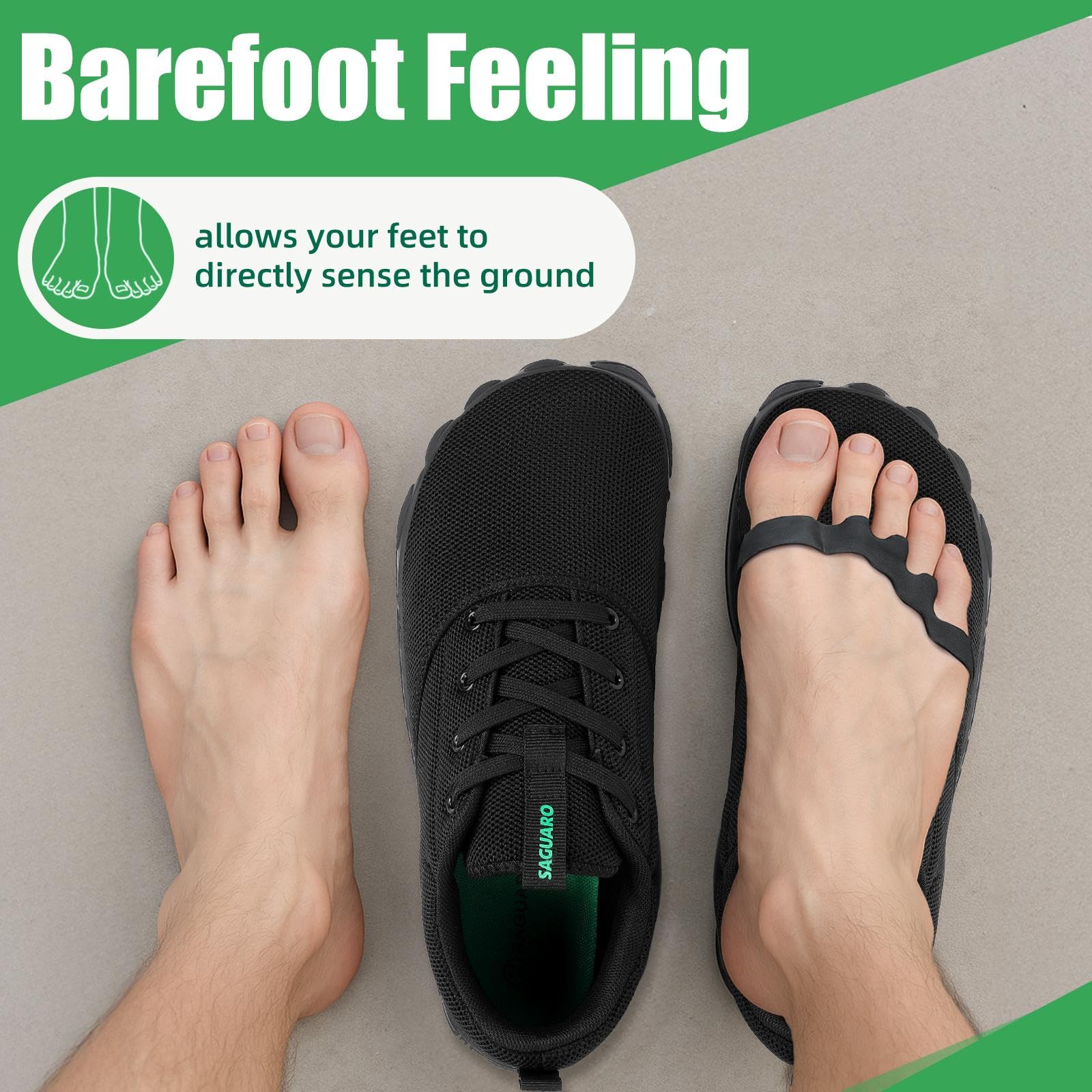 SAGUARO Unisex lekkie i antypoślizgowe minimalistyczne buty barefoot, rozmiary 36-48