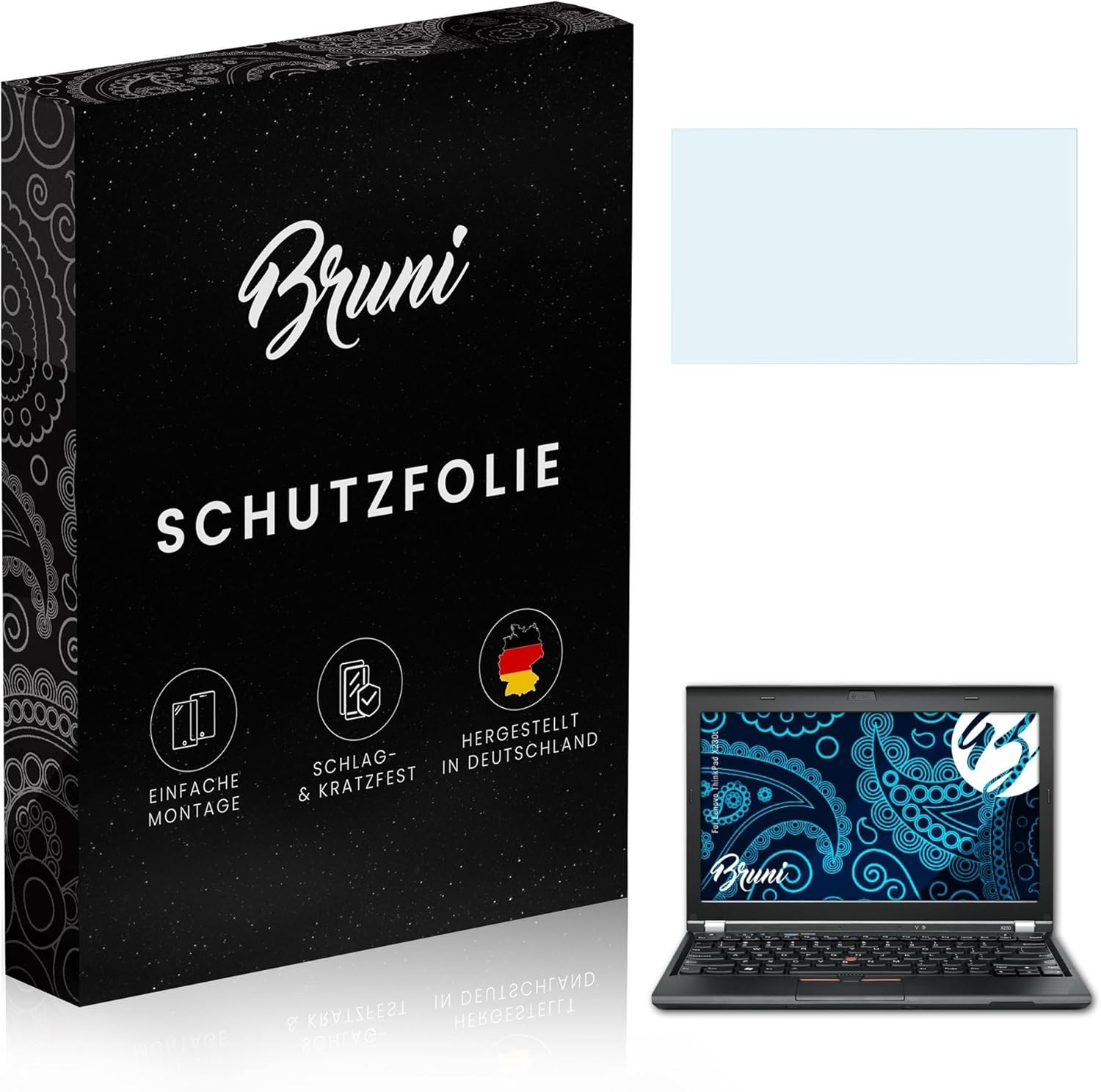 Bruni Screen Protector compatible with Lenovo ThinkPad X230t Protector Film, crystal clear Protective Film (2X)