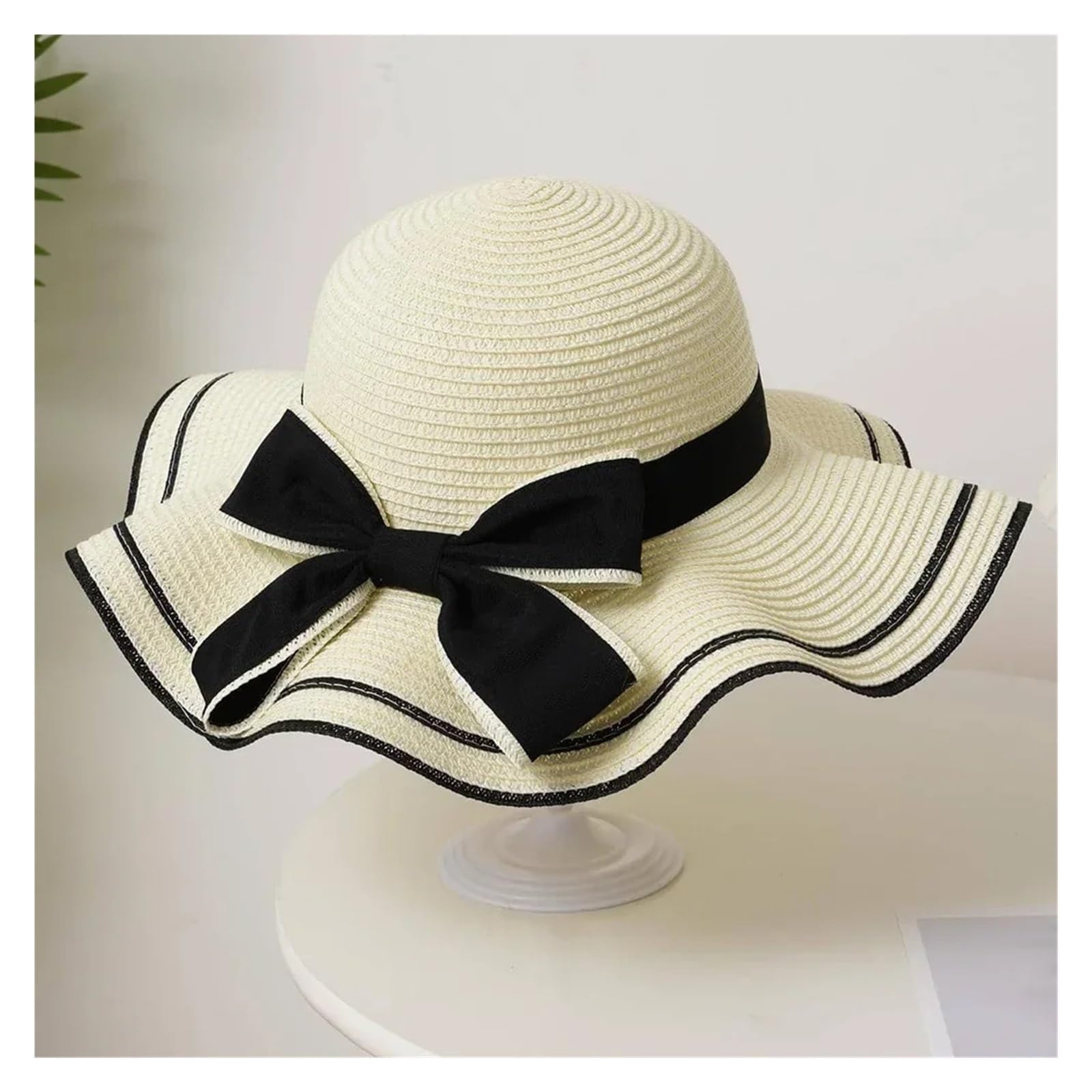 Generico Cappello da sole donna in paglia, parasole spiaggia, viaggio, multifunzionale