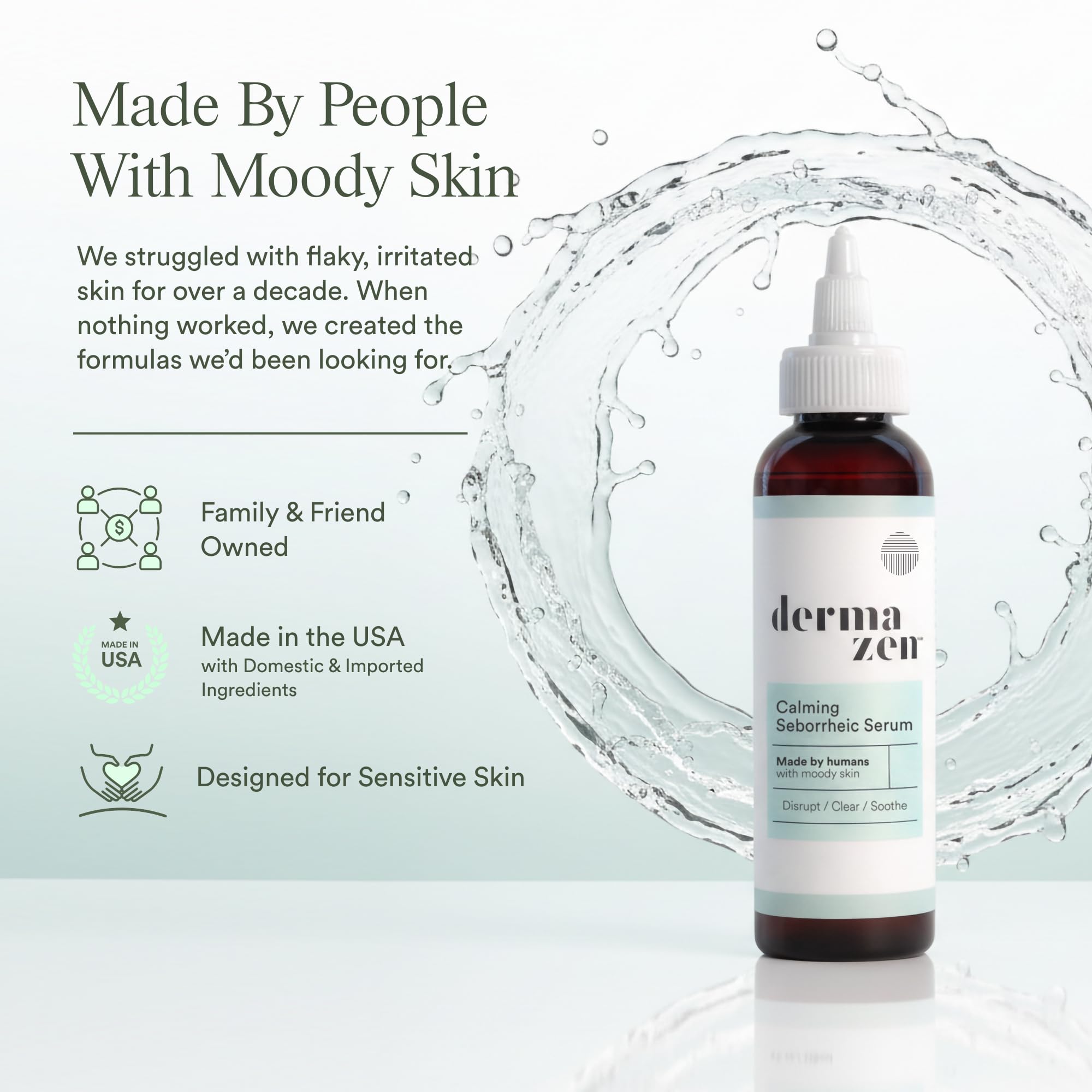 Dermazen Overnight Calming Serum for Flaky, Itchy Scalp & Skin 4oz