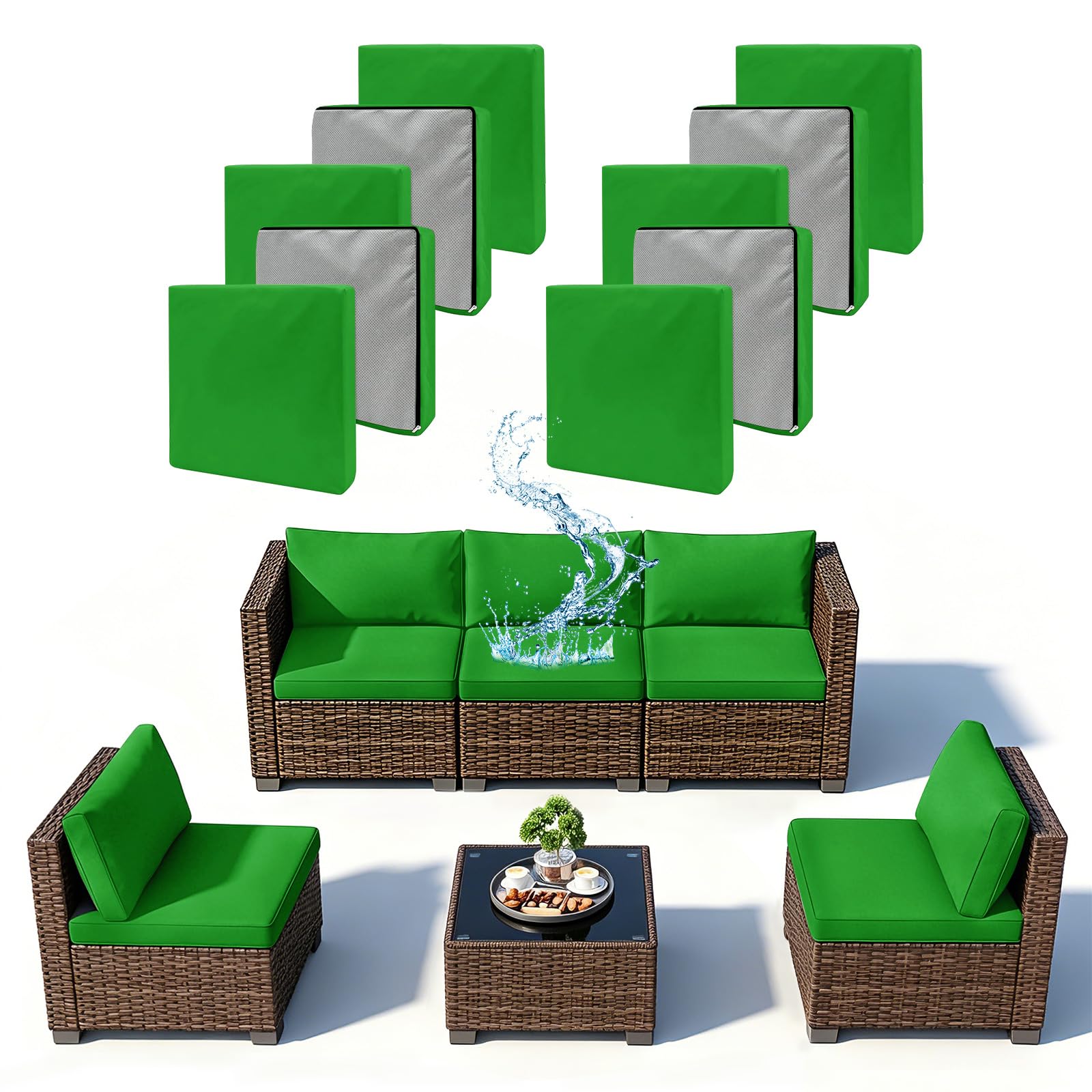 Fundas cojines impermeables antideslizantes para sillas de jardín y muebles de ratán KYJSW